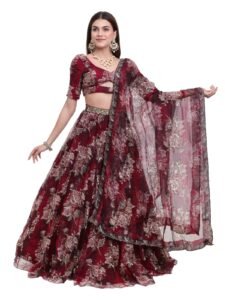 Wine Lehenga