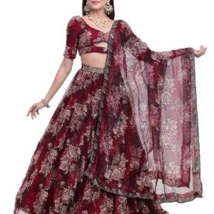 Wine Lehenga